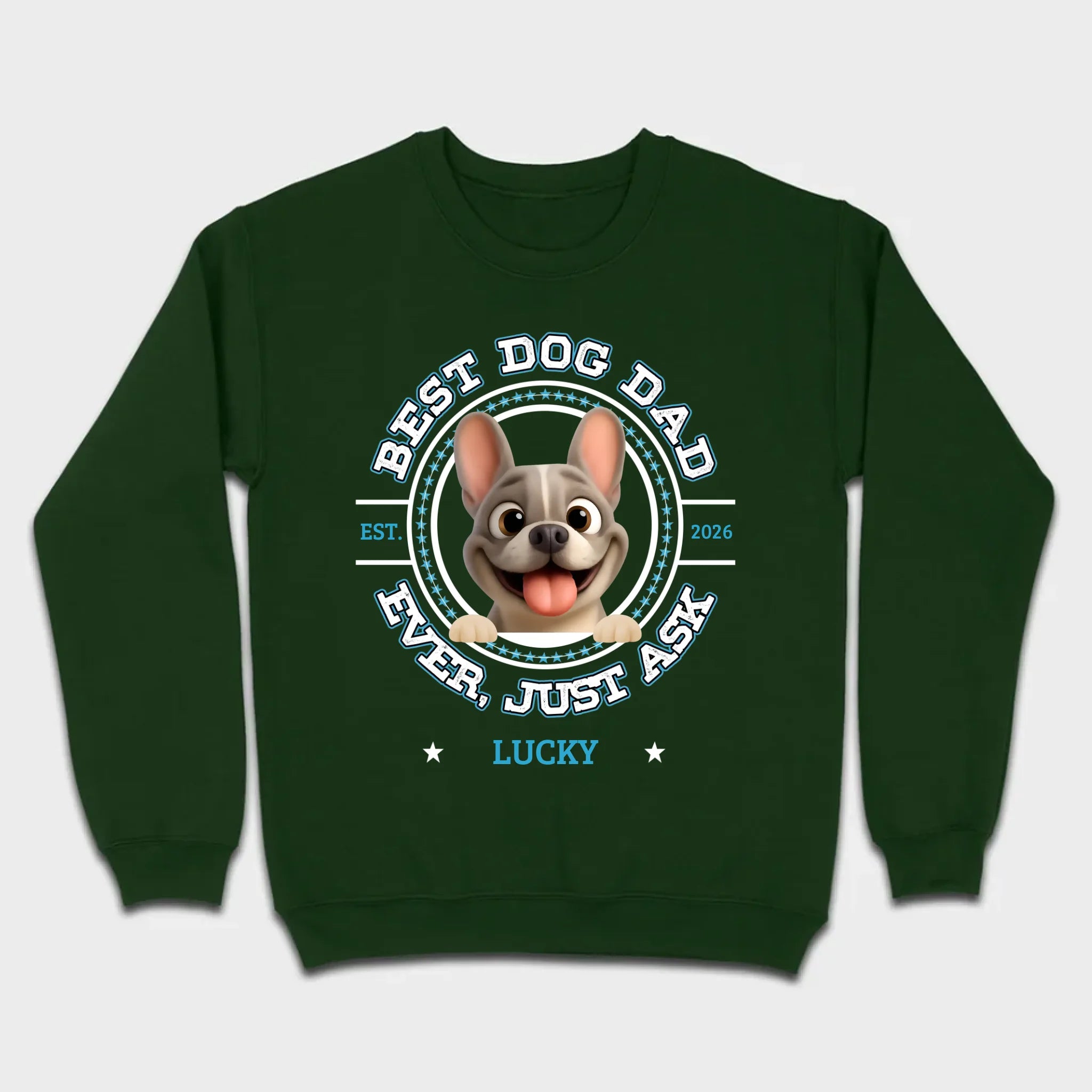 Bespoke French Bulldog Basic Tee – Custom Name Best Dog Dad Ever