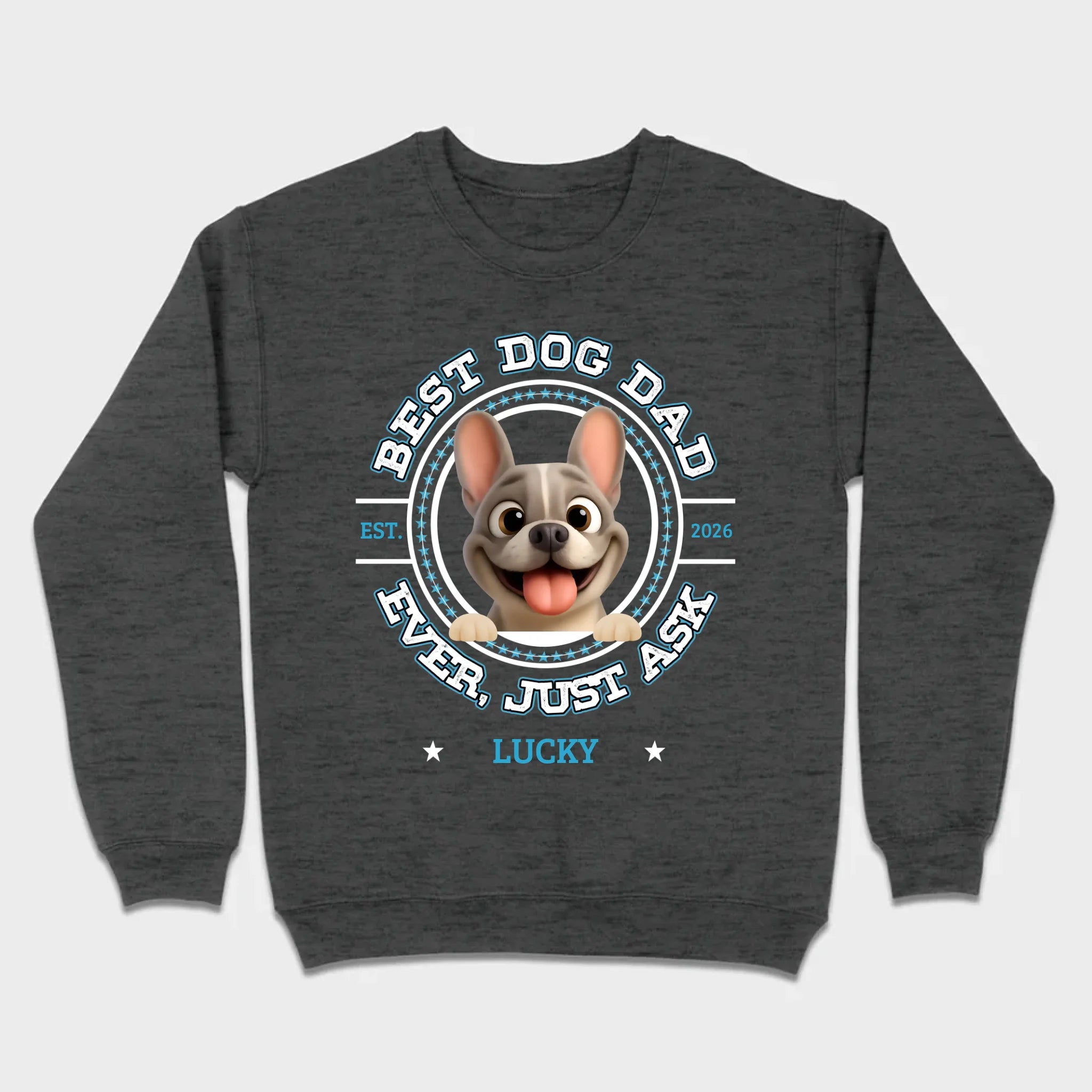 Bespoke French Bulldog Basic Tee – Custom Name Best Dog Dad Ever