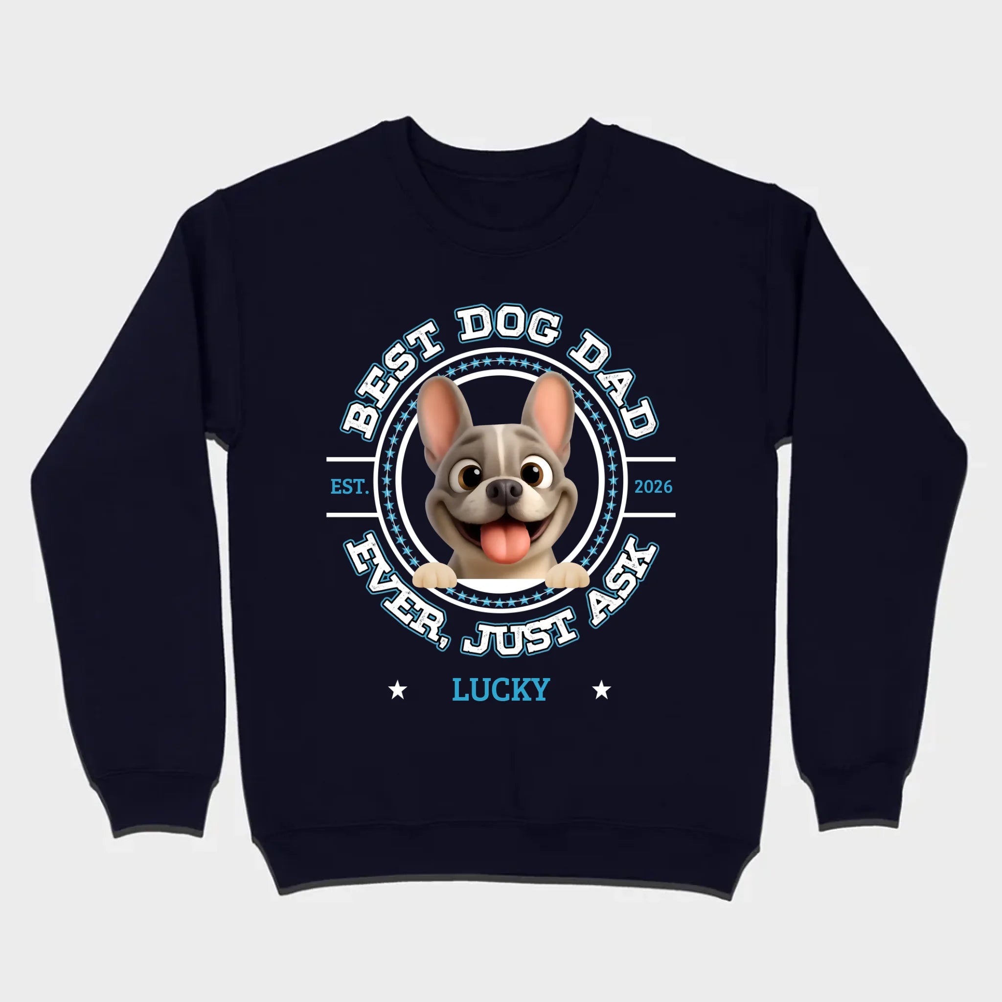 Bespoke French Bulldog Basic Tee – Custom Name Best Dog Dad Ever
