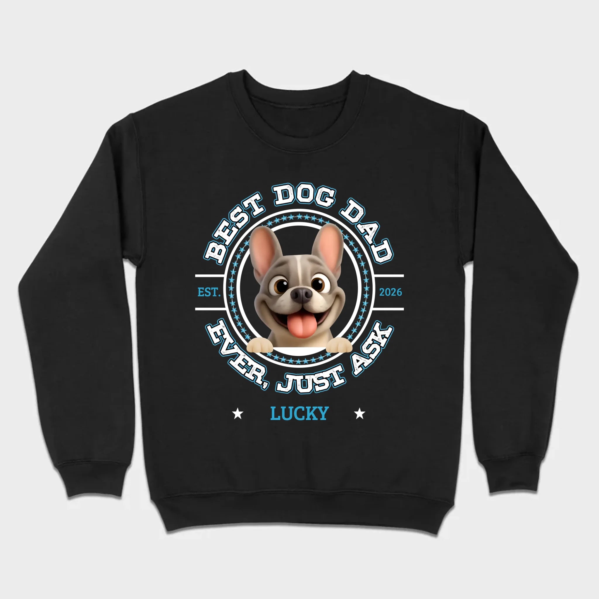 Bespoke French Bulldog Basic Tee – Custom Name Best Dog Dad Ever