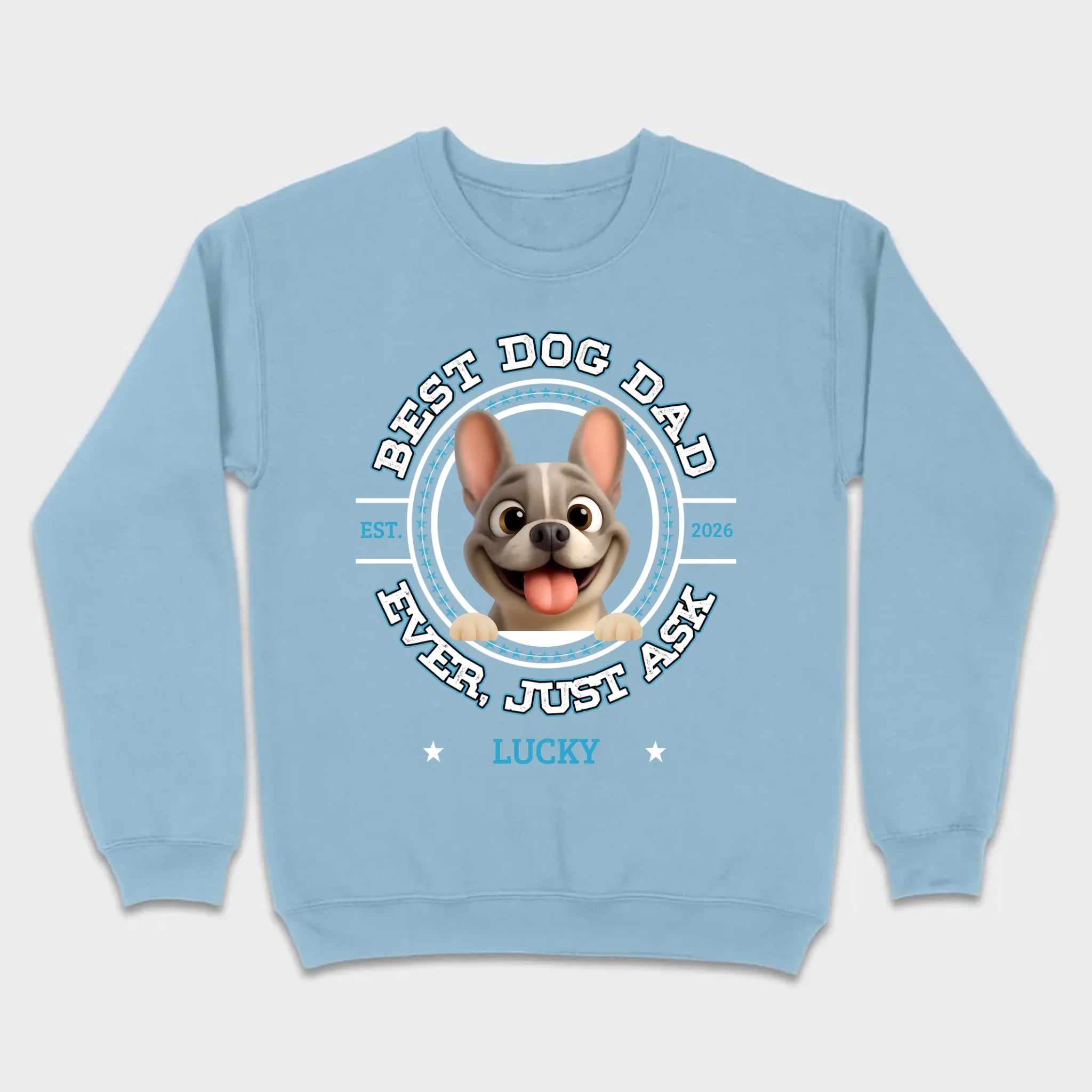 Bespoke French Bulldog Basic Tee – Custom Name Best Dog Dad Ever