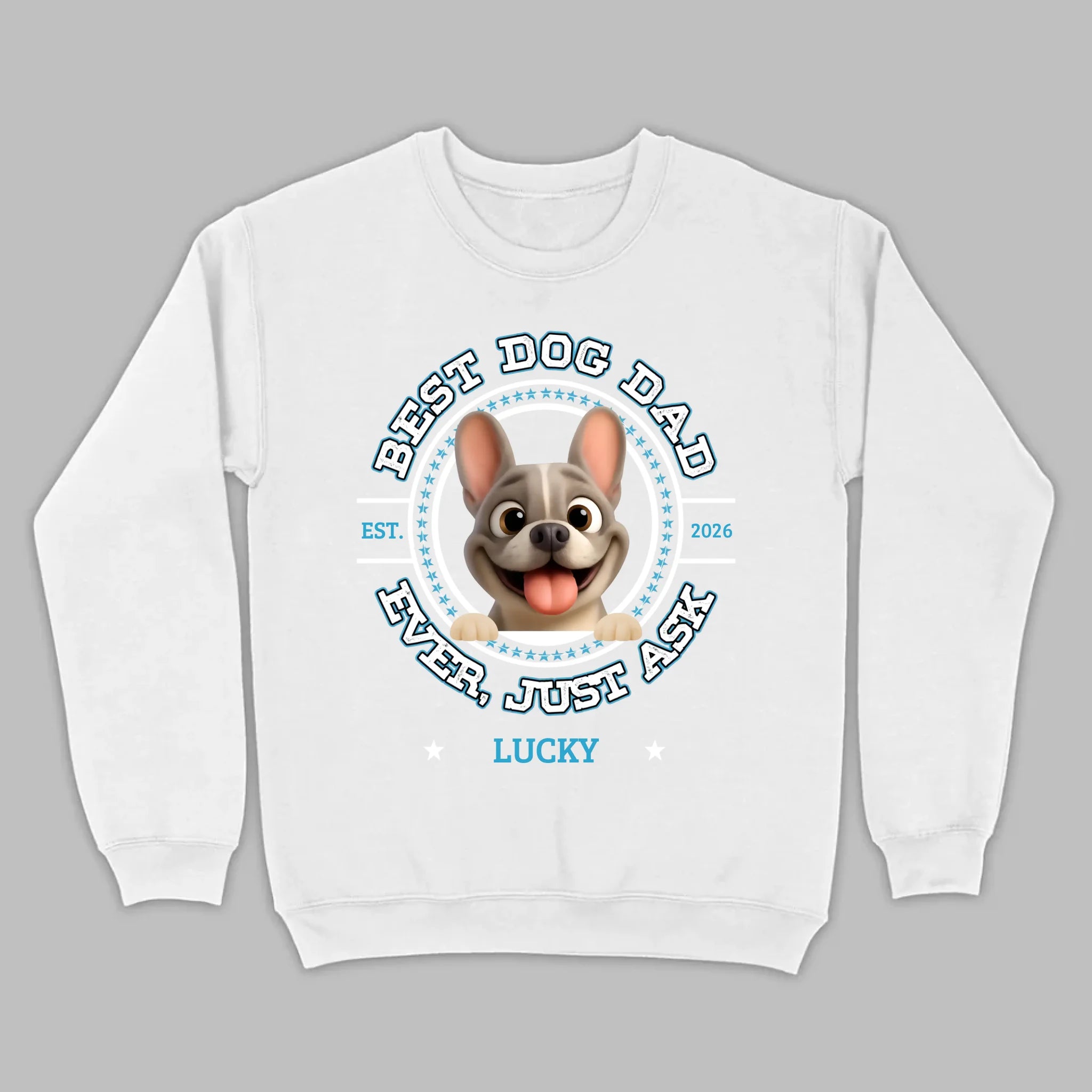 Bespoke French Bulldog Basic Tee – Custom Name Best Dog Dad Ever