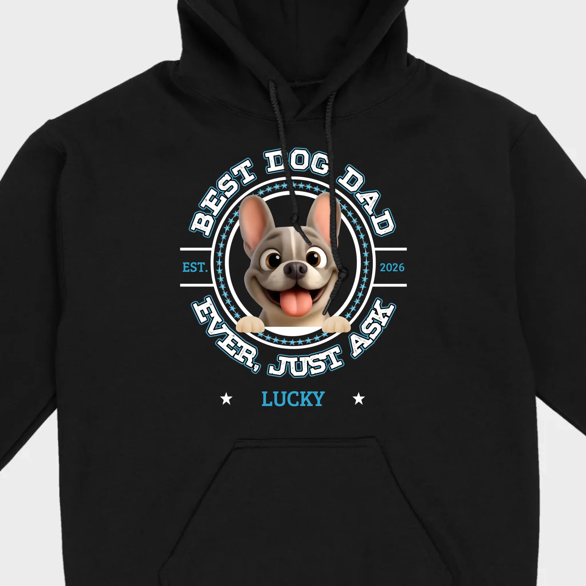 Bespoke French Bulldog Basic Tee – Custom Name Best Dog Dad Ever