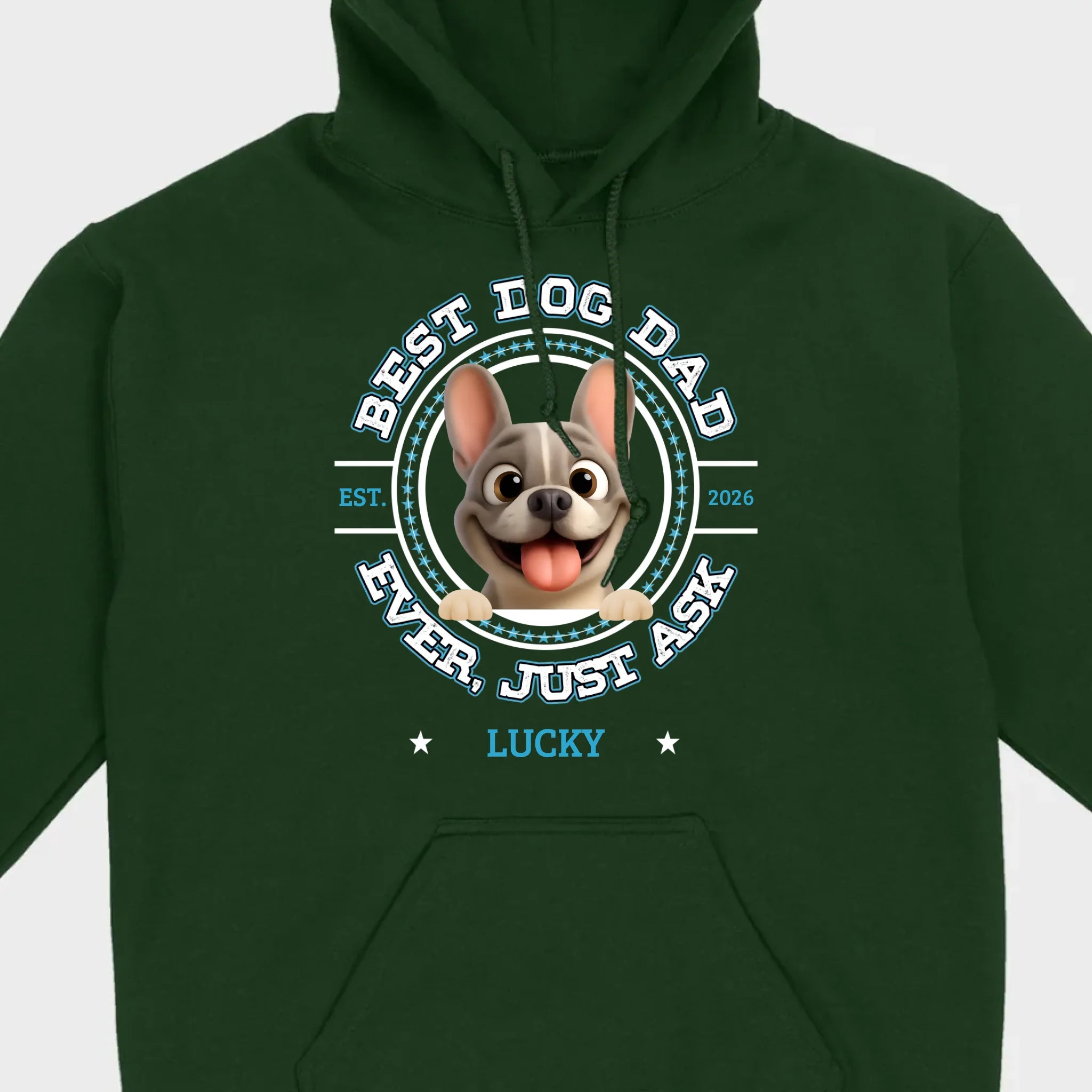 Bespoke French Bulldog Basic Tee – Custom Name Best Dog Dad Ever