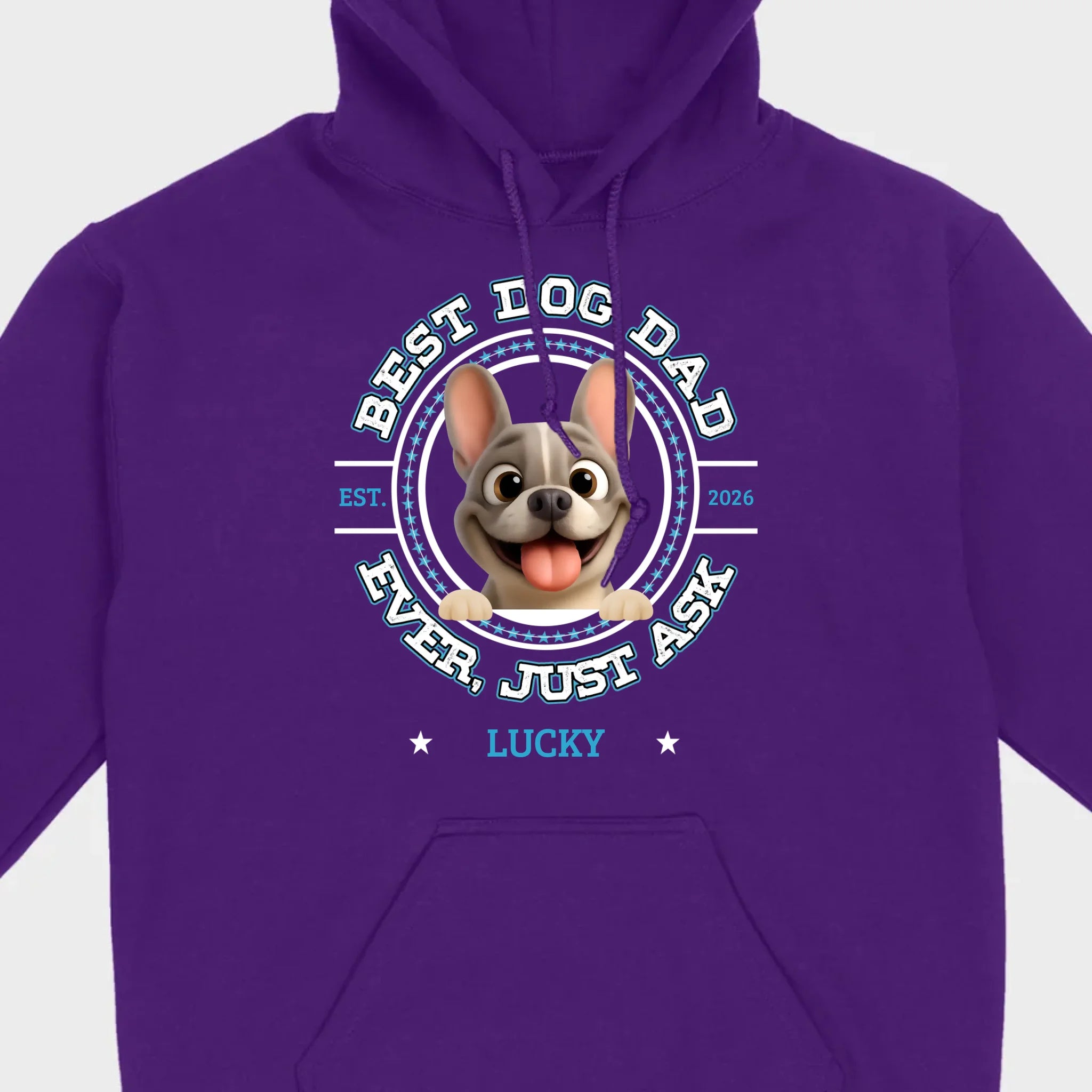 Bespoke French Bulldog Basic Tee – Custom Name Best Dog Dad Ever