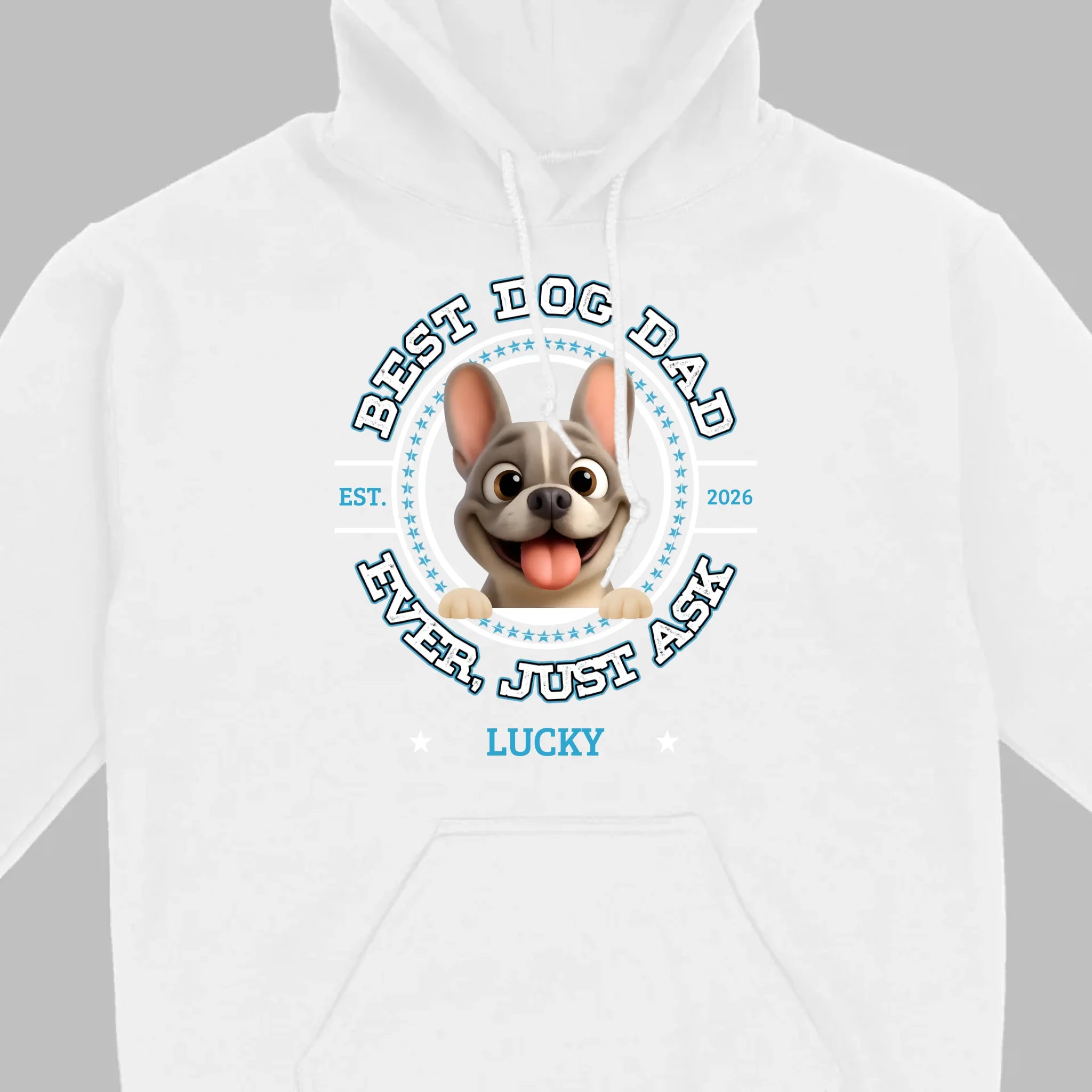 Bespoke French Bulldog Basic Tee – Custom Name Best Dog Dad Ever