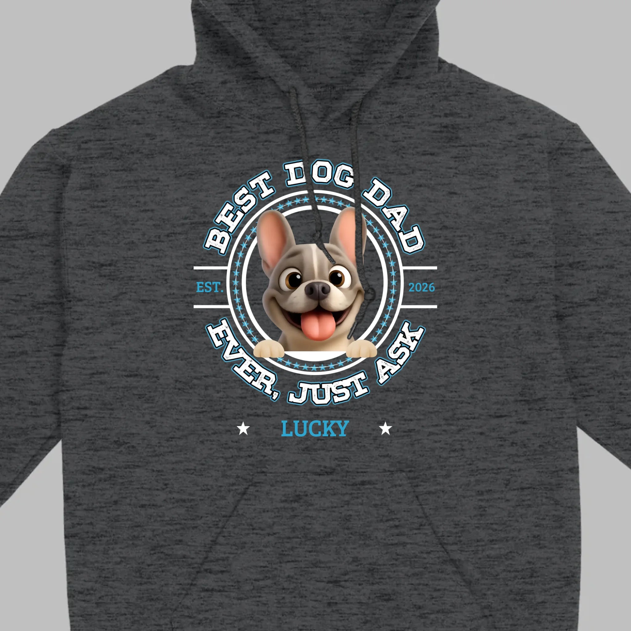 Bespoke French Bulldog Basic Tee – Custom Name Best Dog Dad Ever