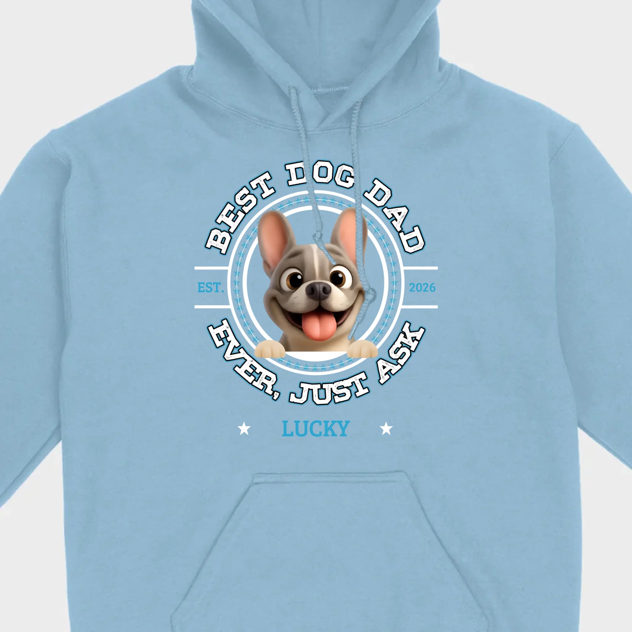Bespoke French Bulldog Basic Tee – Custom Name Best Dog Dad Ever