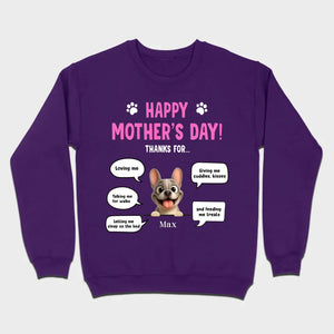 Custom Frenchie Happy Mother's Day Sweatshirt – Thanks For Speech Bubble Gift