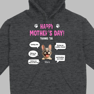 Custom Frenchie Happy Mother's Day Sweatshirt – Thanks For Speech Bubble Gift