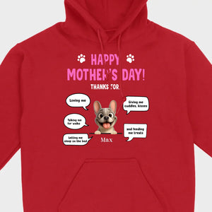 Custom Frenchie Happy Mother's Day Sweatshirt – Thanks For Speech Bubble Gift