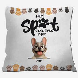 Custom French Bulldog Pillow – Funny This Spot Reserved For