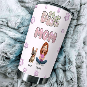 Customized French Bulldog Dog Mom Tumbler – 3D Cute Pastel Pink Holiday Gift