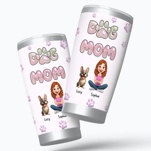 Customized French Bulldog Dog Mom Tumbler – 3D Cute Pastel Pink Holiday Gift