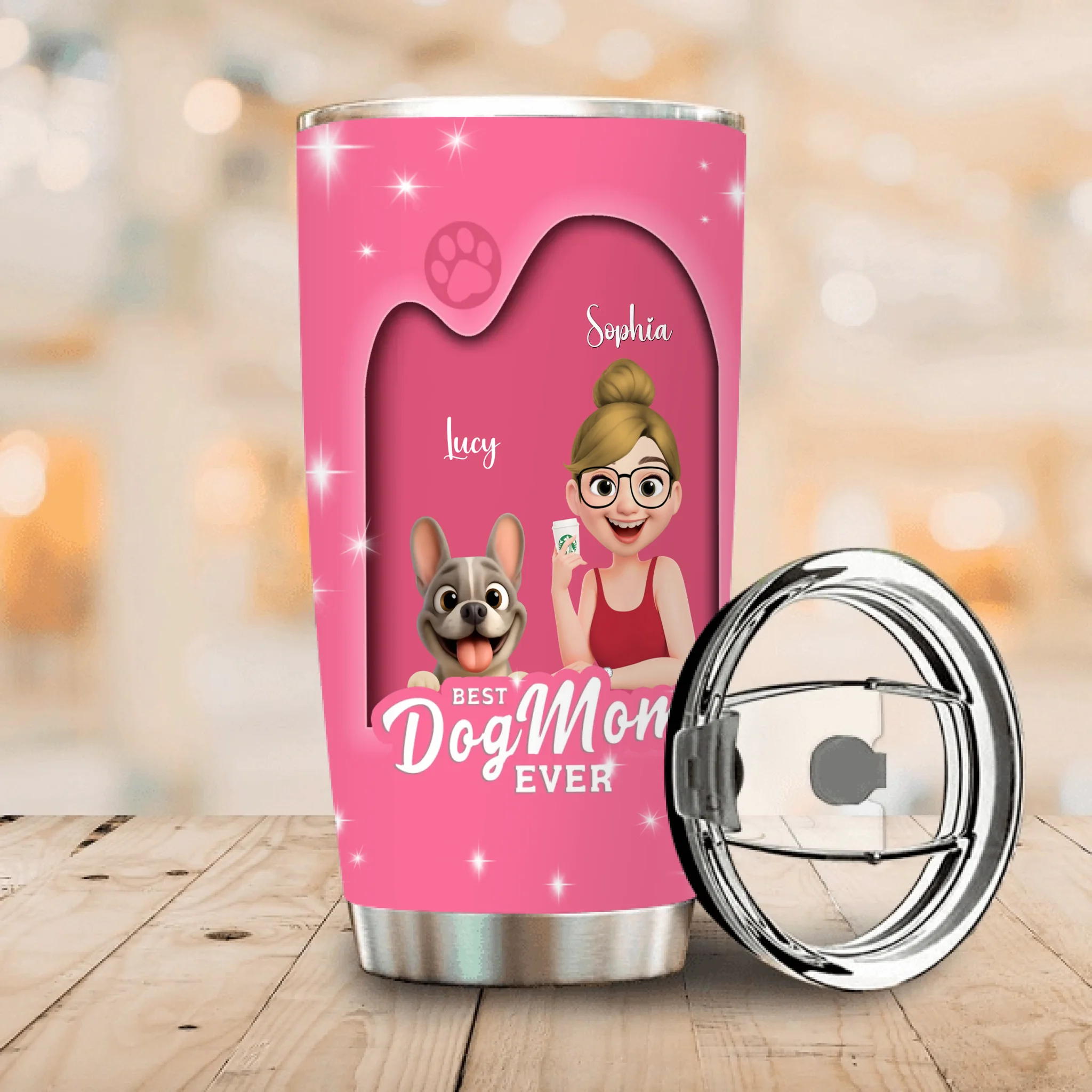 Custom Frenchie Tumbler – Best Dog Mom Ever Gift For Dog Lovers