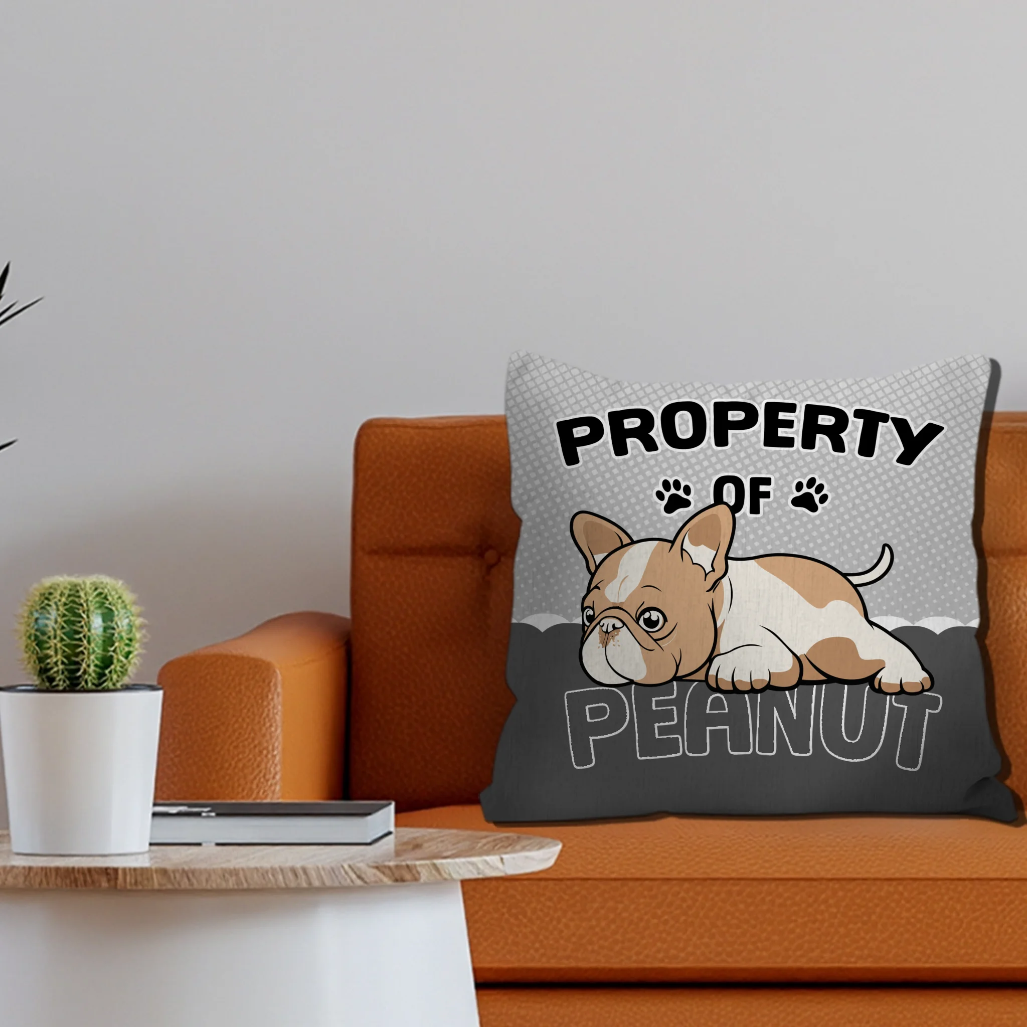 Customized French Bulldog Throw Pillow – Funny Lazy Puppy