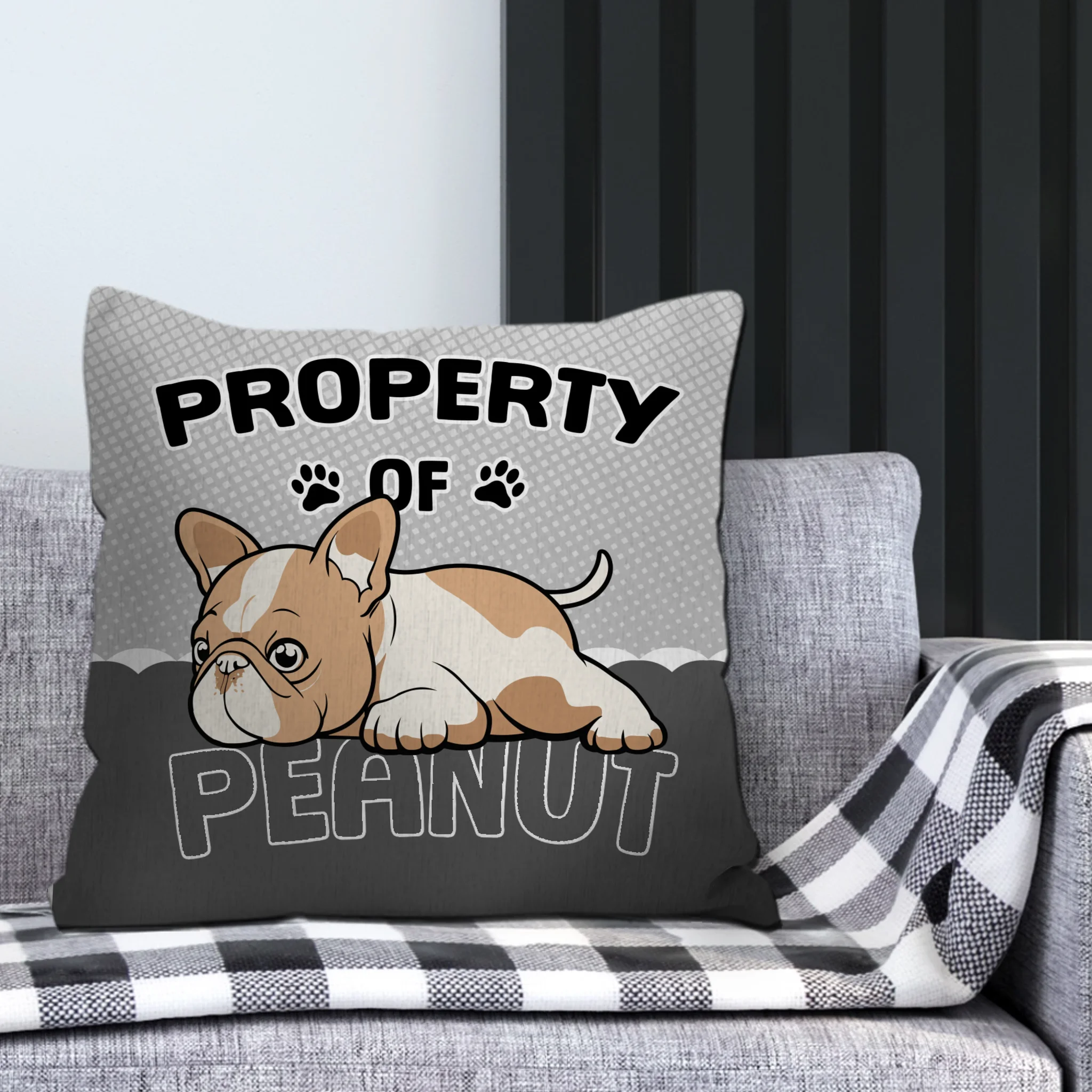 Customized French Bulldog Throw Pillow – Funny Lazy Puppy