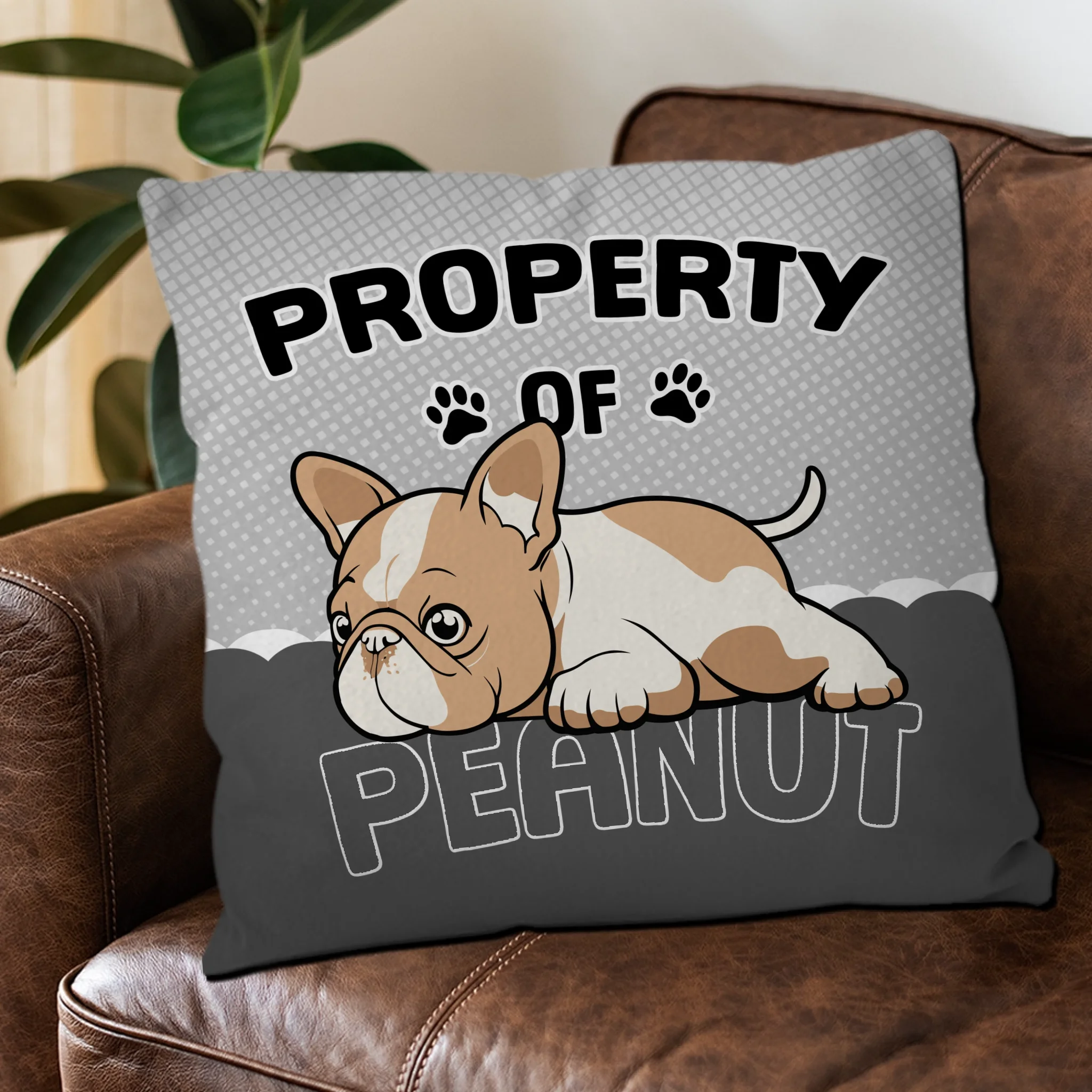 Customized French Bulldog Throw Pillow – Funny Lazy Puppy