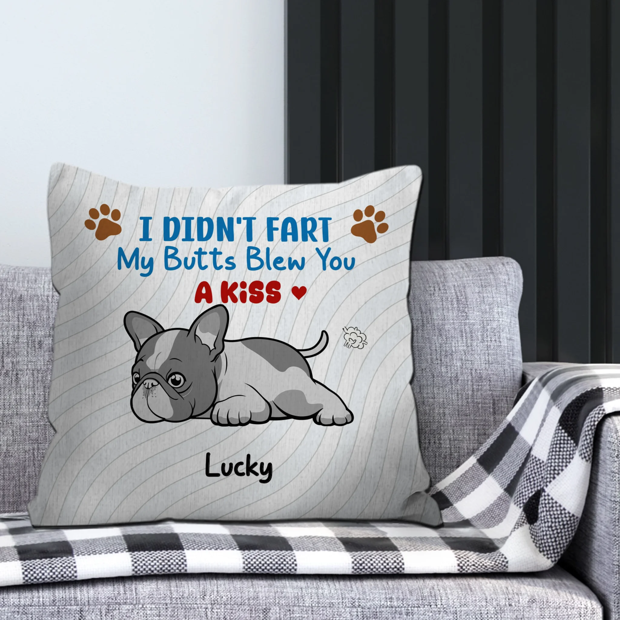 Personalized French Bulldog Pillow – I Didn't Fart Custom Name