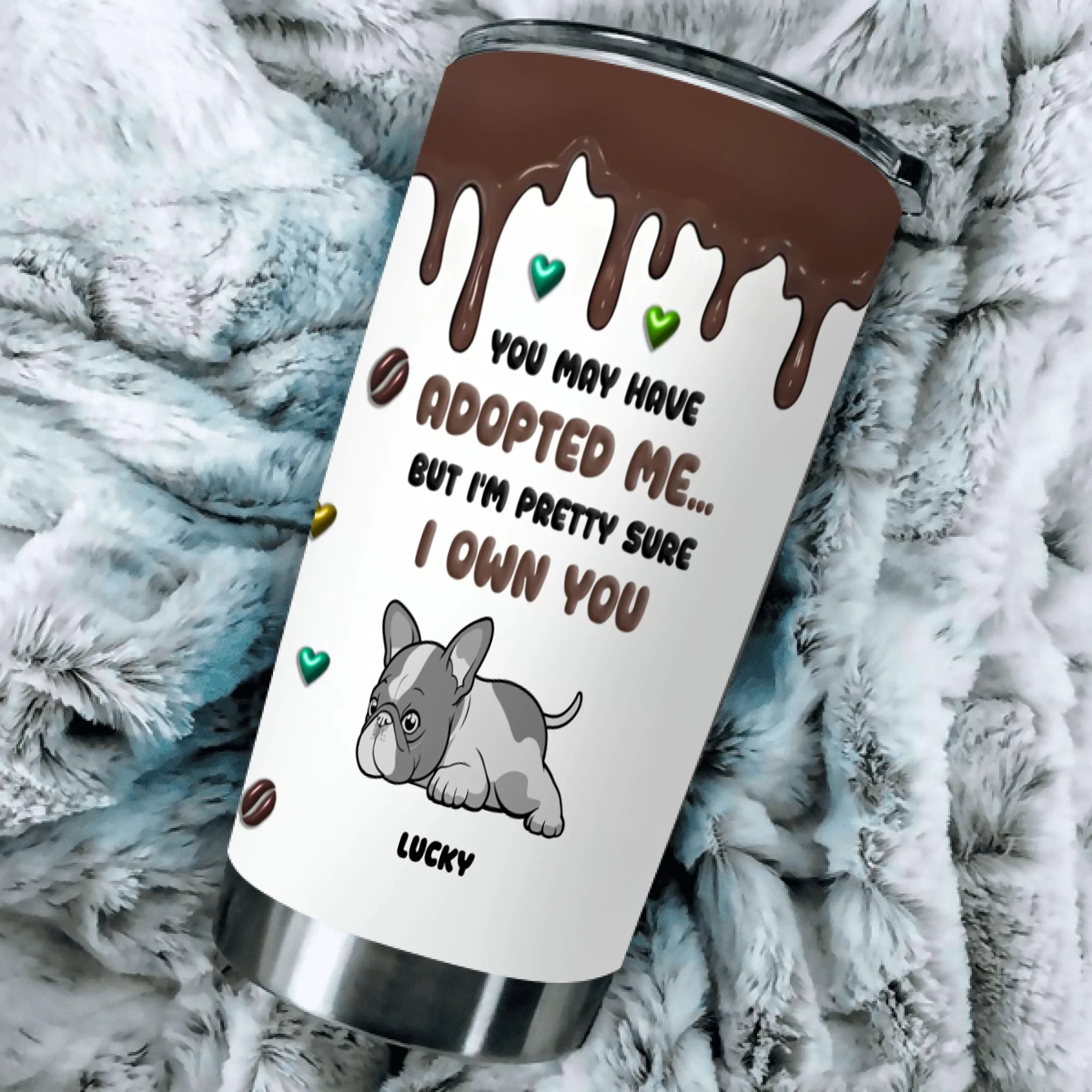 Customized French Bulldog Funny Tumbler – Lazy Splooting Puppy Insulated Cup