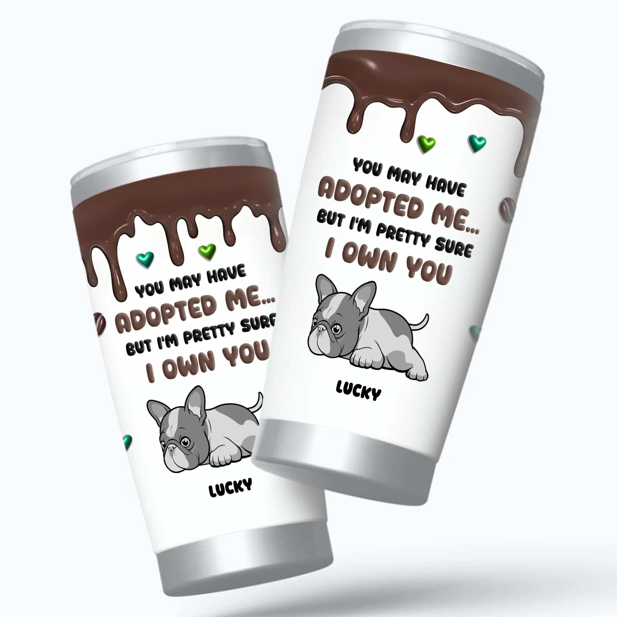 Customized French Bulldog Funny Tumbler – Lazy Splooting Puppy Insulated Cup