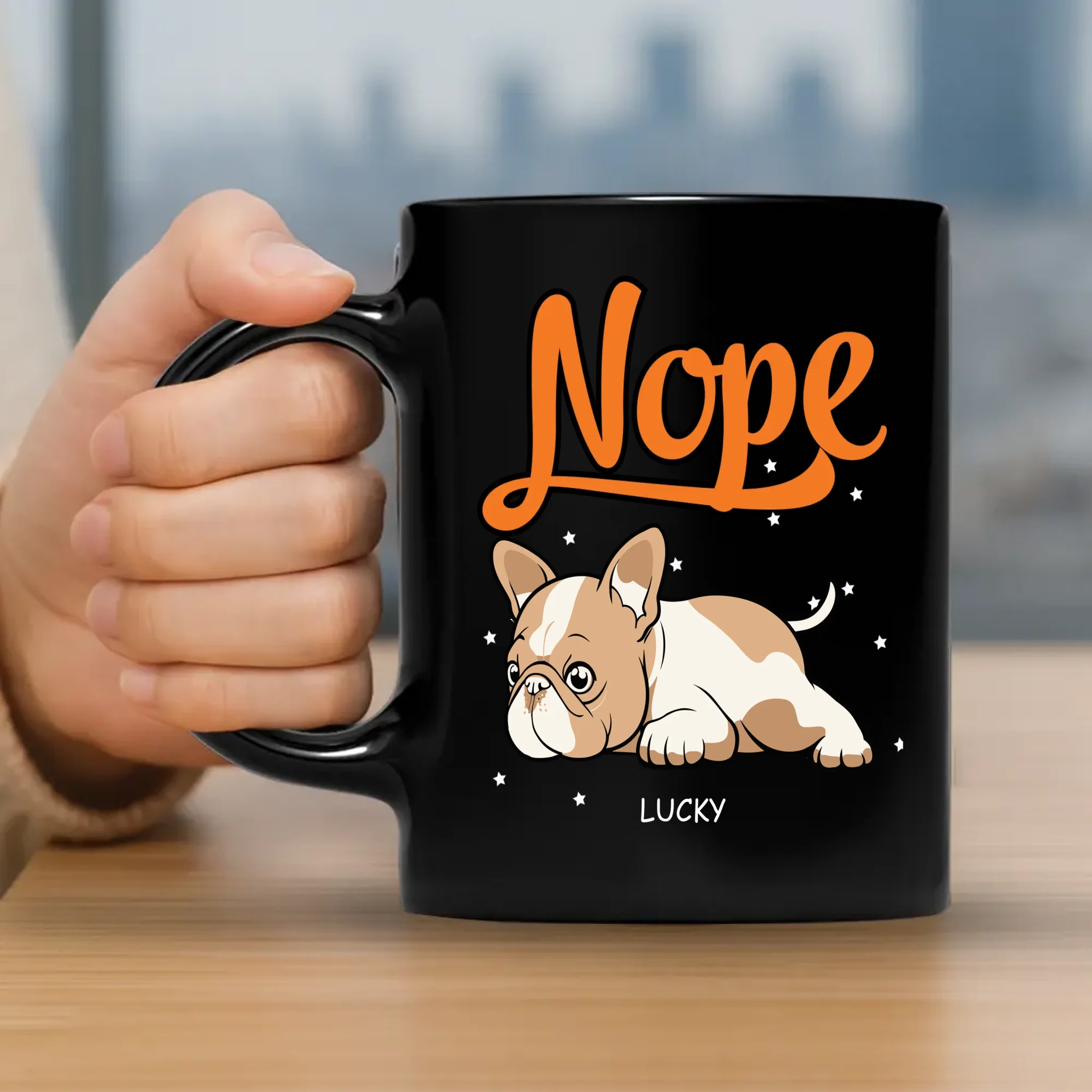 Personalized French Bulldog Mug – Funny Lazy Lying Dog Gift