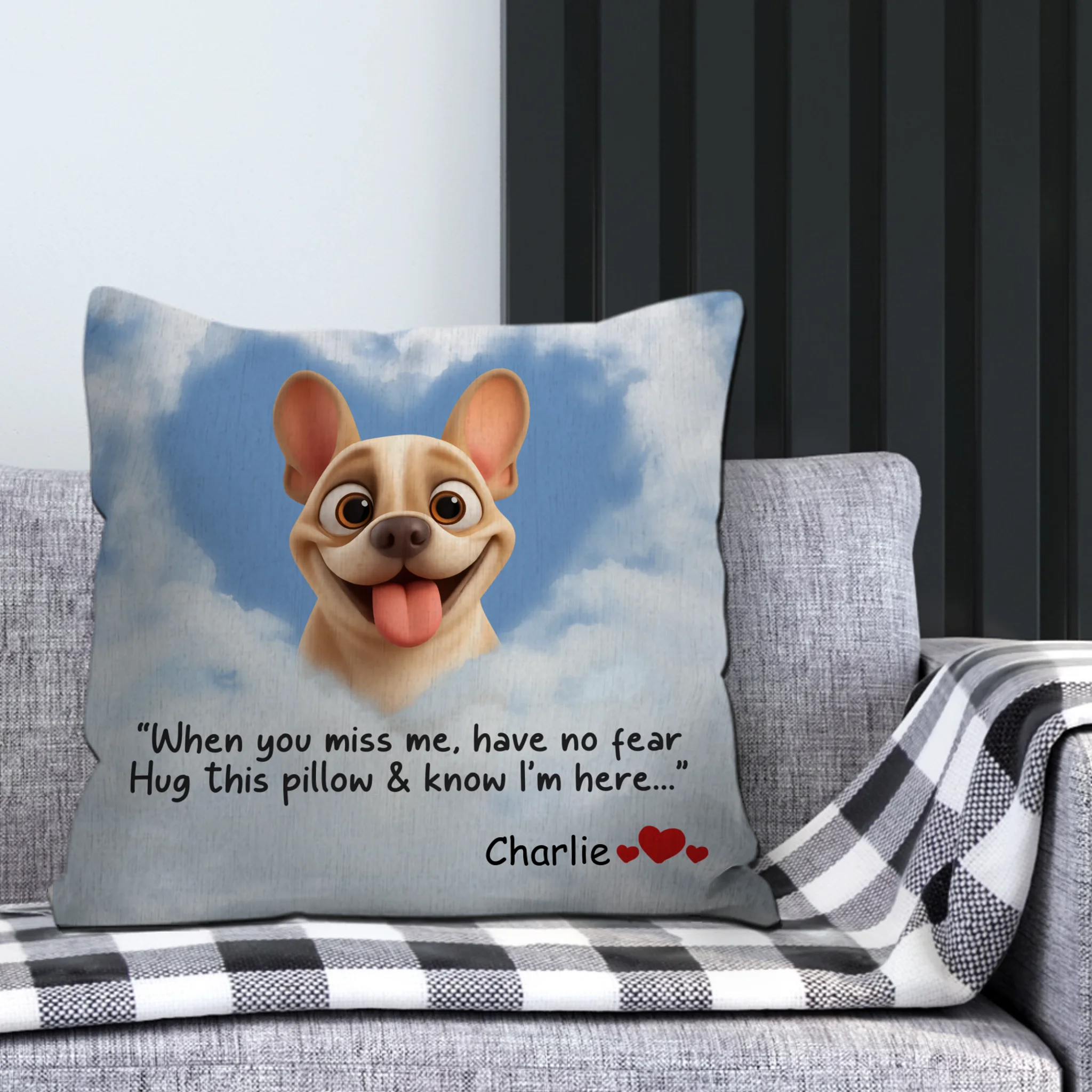 Customized French Bulldog Pillow - Hug This Pillow & Know I'm Here Present
