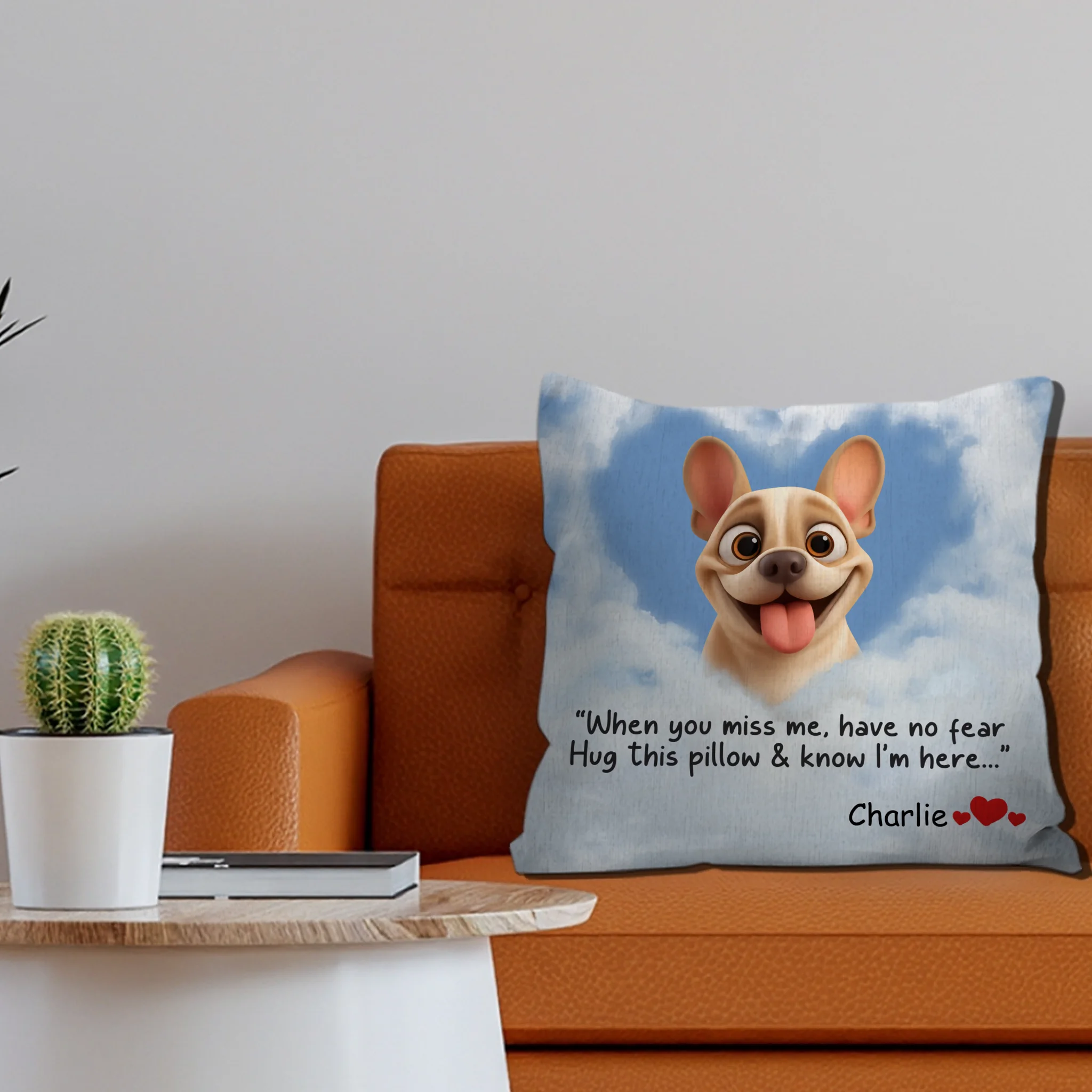 Customized French Bulldog Pillow - Hug This Pillow & Know I'm Here Present