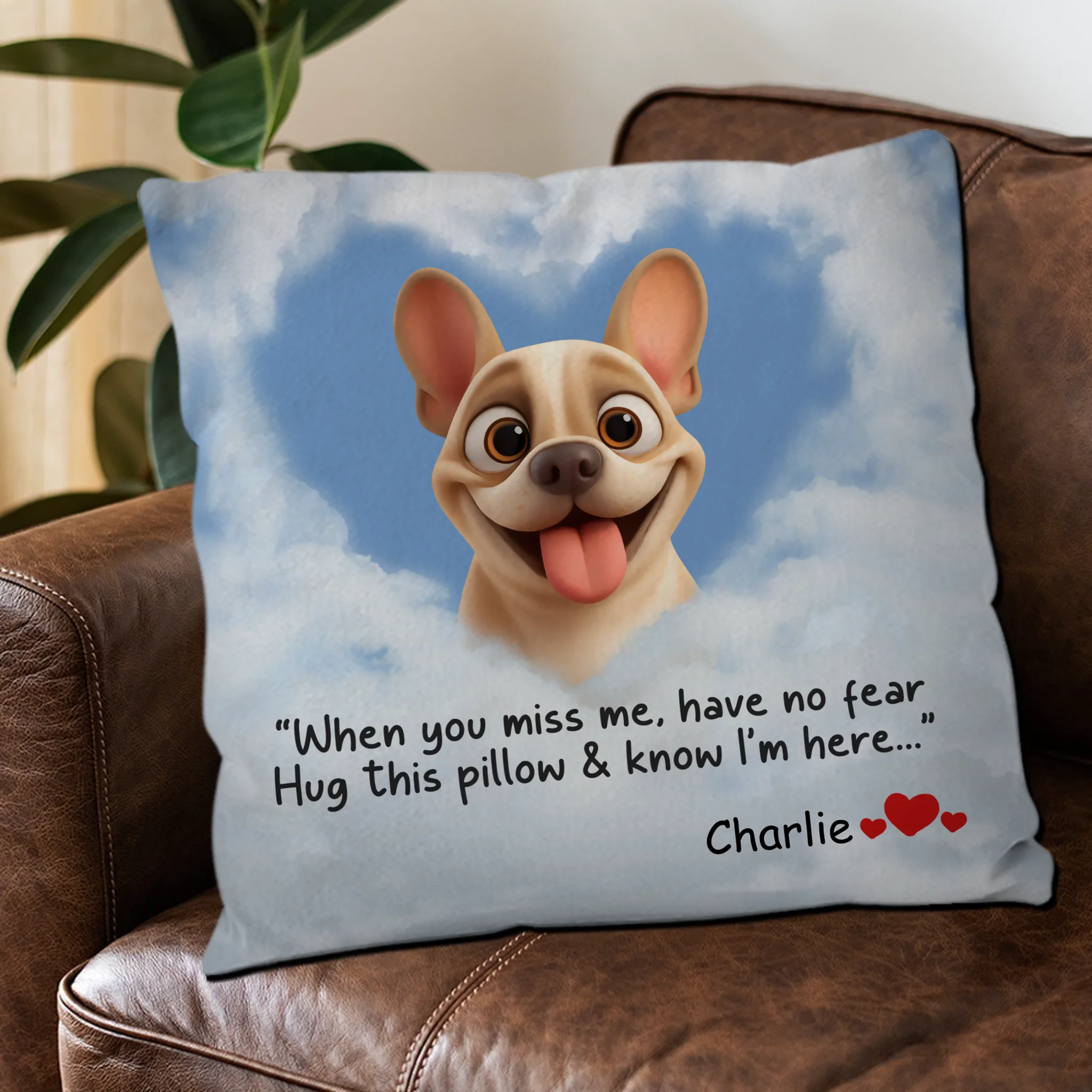Customized French Bulldog Pillow - Hug This Pillow & Know I'm Here Present