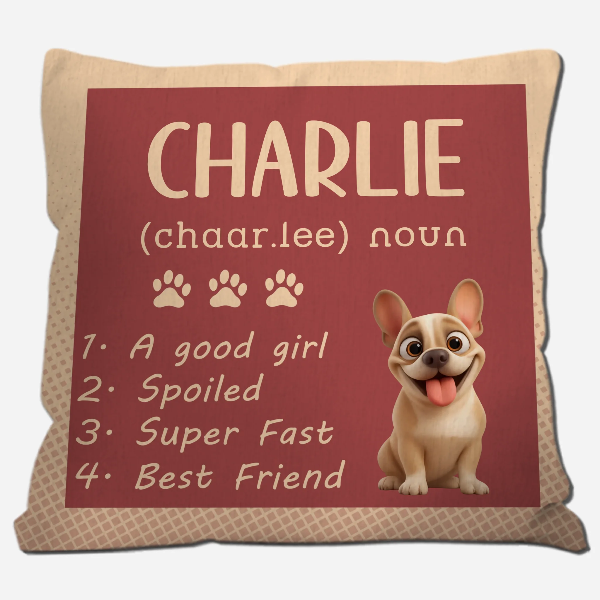 Personalized Frenchie Pillow – Funny Dog Name Definition Gift For Dog Lovers