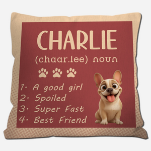 Personalized Frenchie Pillow – Funny Dog Name Definition Gift For Dog Lovers