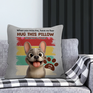 Unique Frenchie Pillow with Name – Know I'm Here Retro Dog Mom Gift