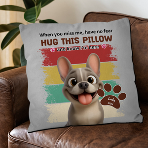 Unique Frenchie Pillow with Name – Know I'm Here Retro Dog Mom Gift