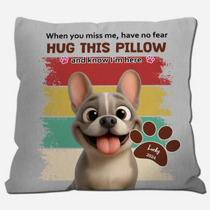 Unique Frenchie Pillow with Name – Know I'm Here Retro Dog Mom Gift