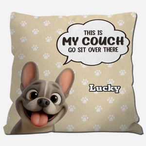 Customized French Bulldog Go Sit Over There Pillow – Cute Paw Prints Pattern Decor