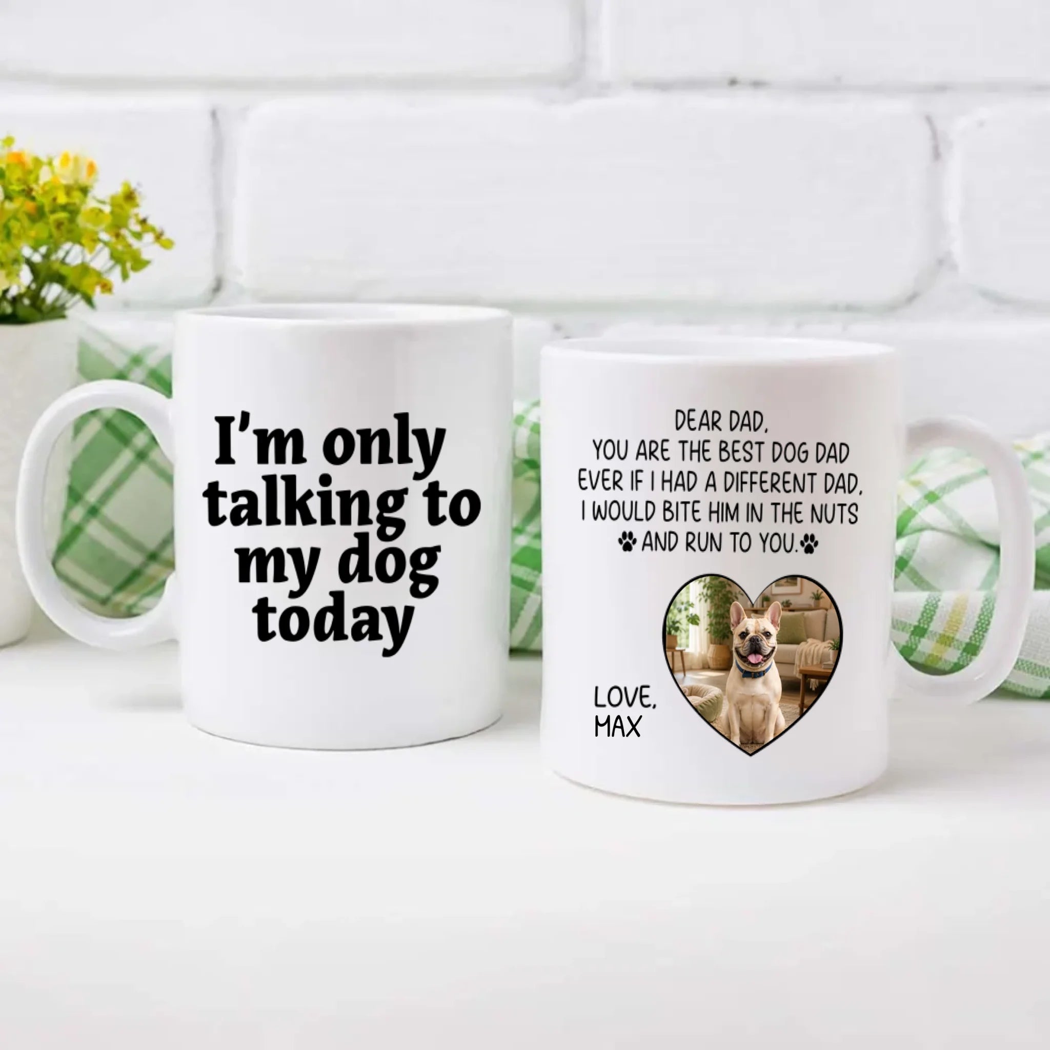 Custom French Bulldog Lover Mug - You Are The Best Dog Dad Ever Photo Present