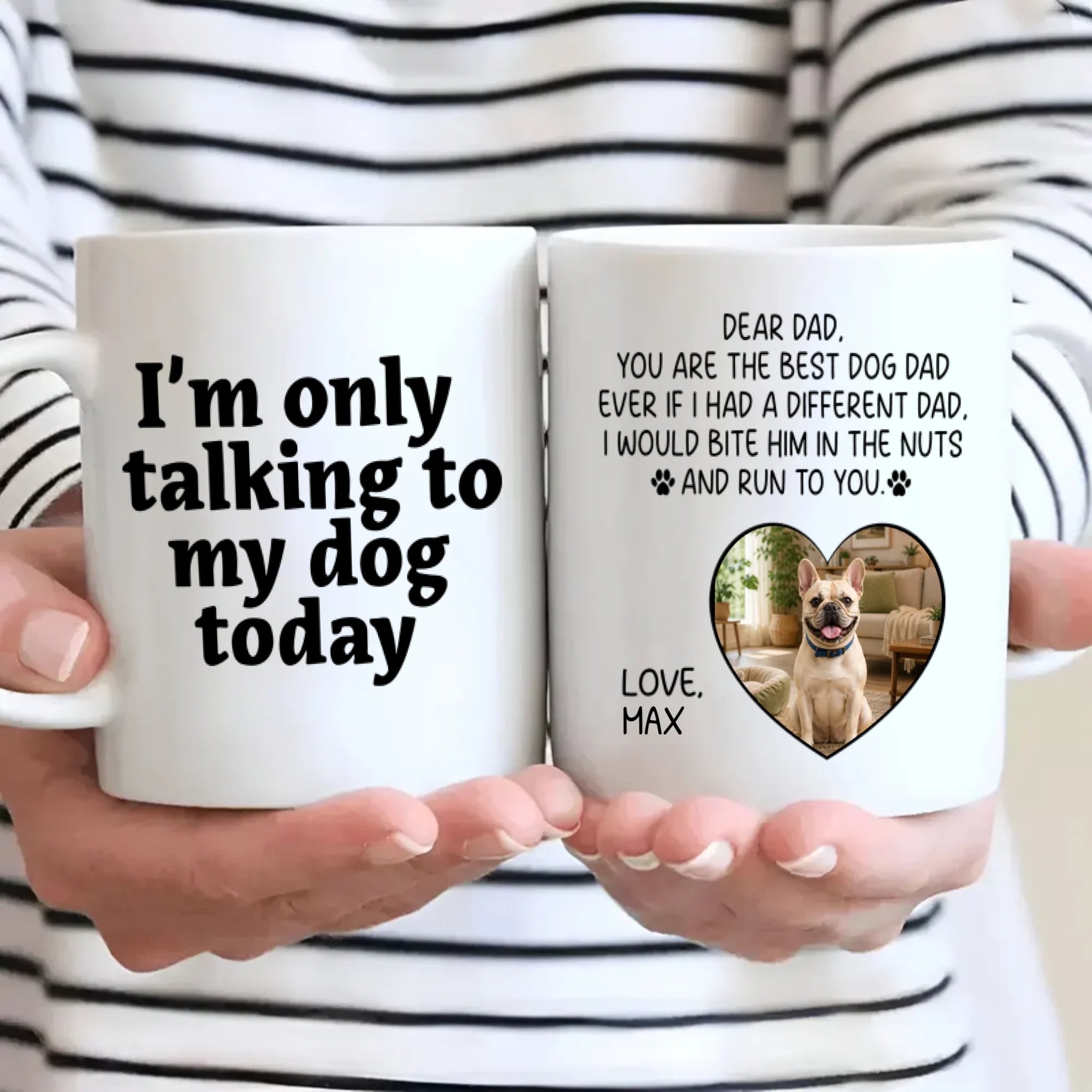 Custom French Bulldog Lover Mug - You Are The Best Dog Dad Ever Photo Present