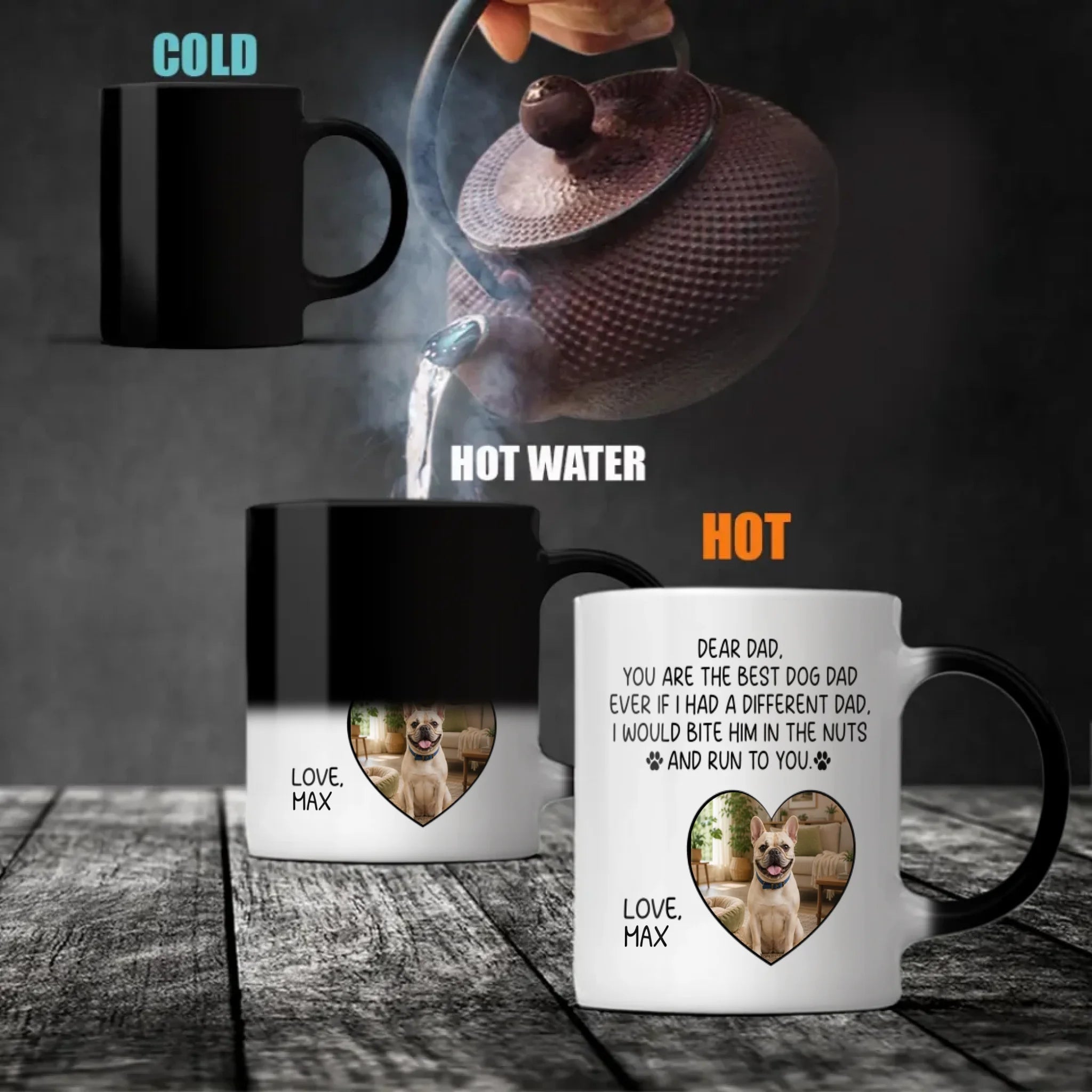 Custom French Bulldog Lover Mug - You Are The Best Dog Dad Ever Photo Present