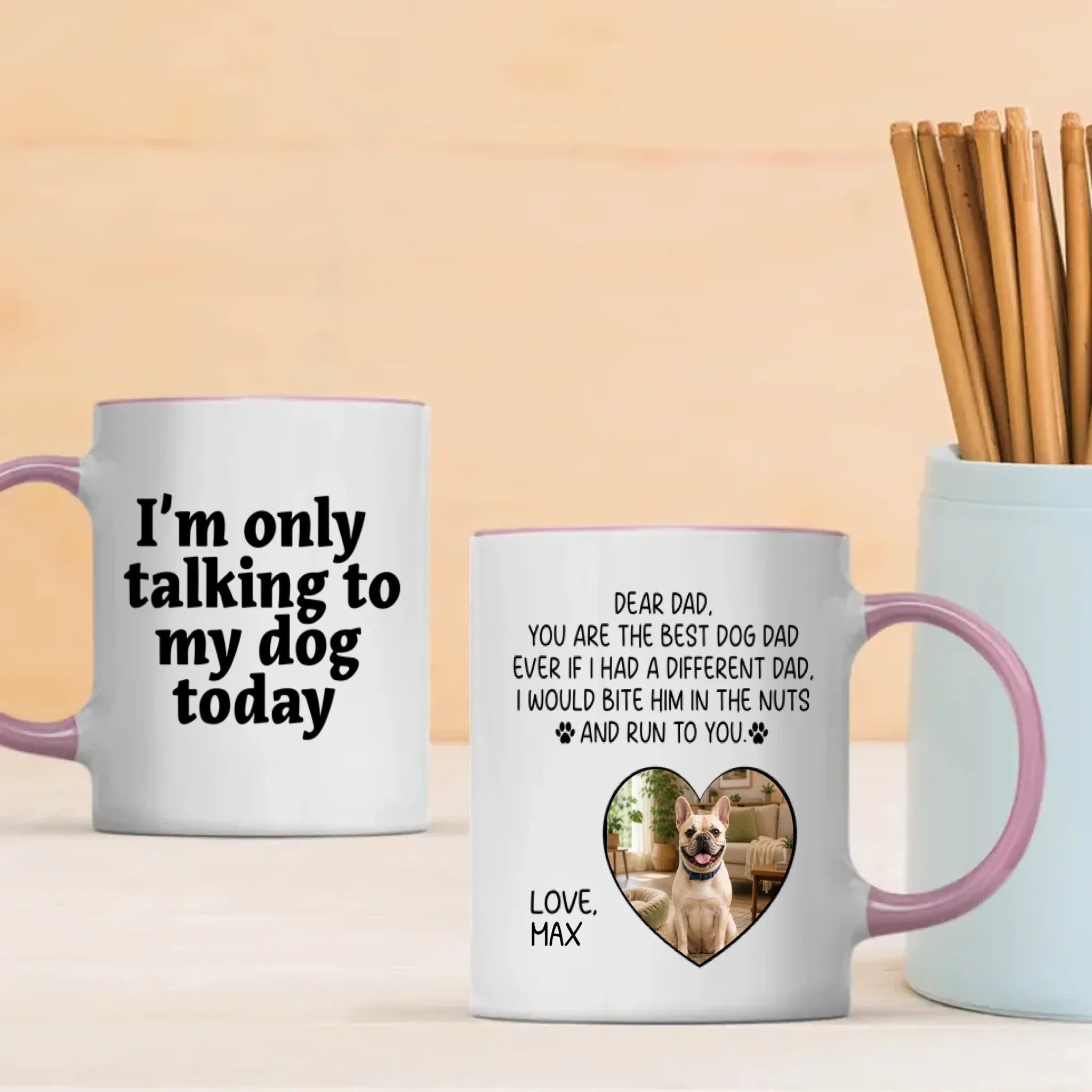 Custom French Bulldog Lover Mug - You Are The Best Dog Dad Ever Photo Present