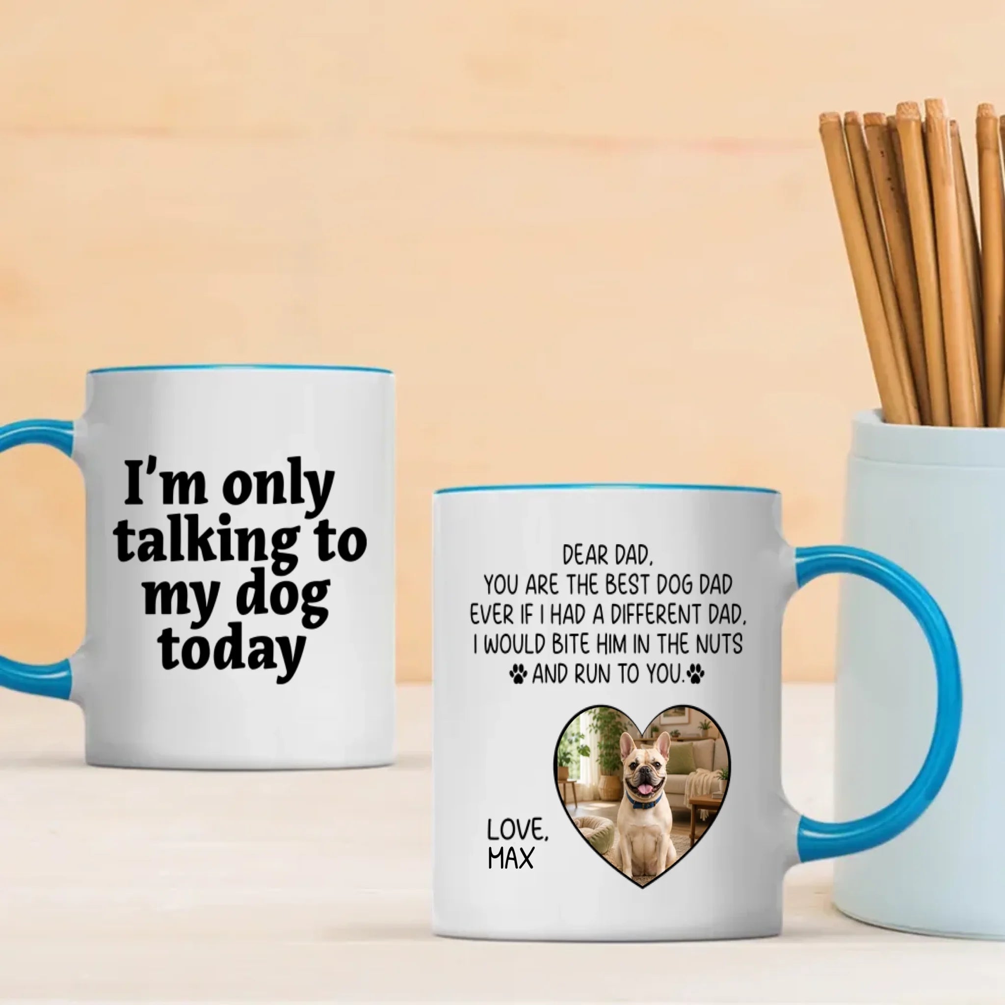 Custom French Bulldog Lover Mug - You Are The Best Dog Dad Ever Photo Present