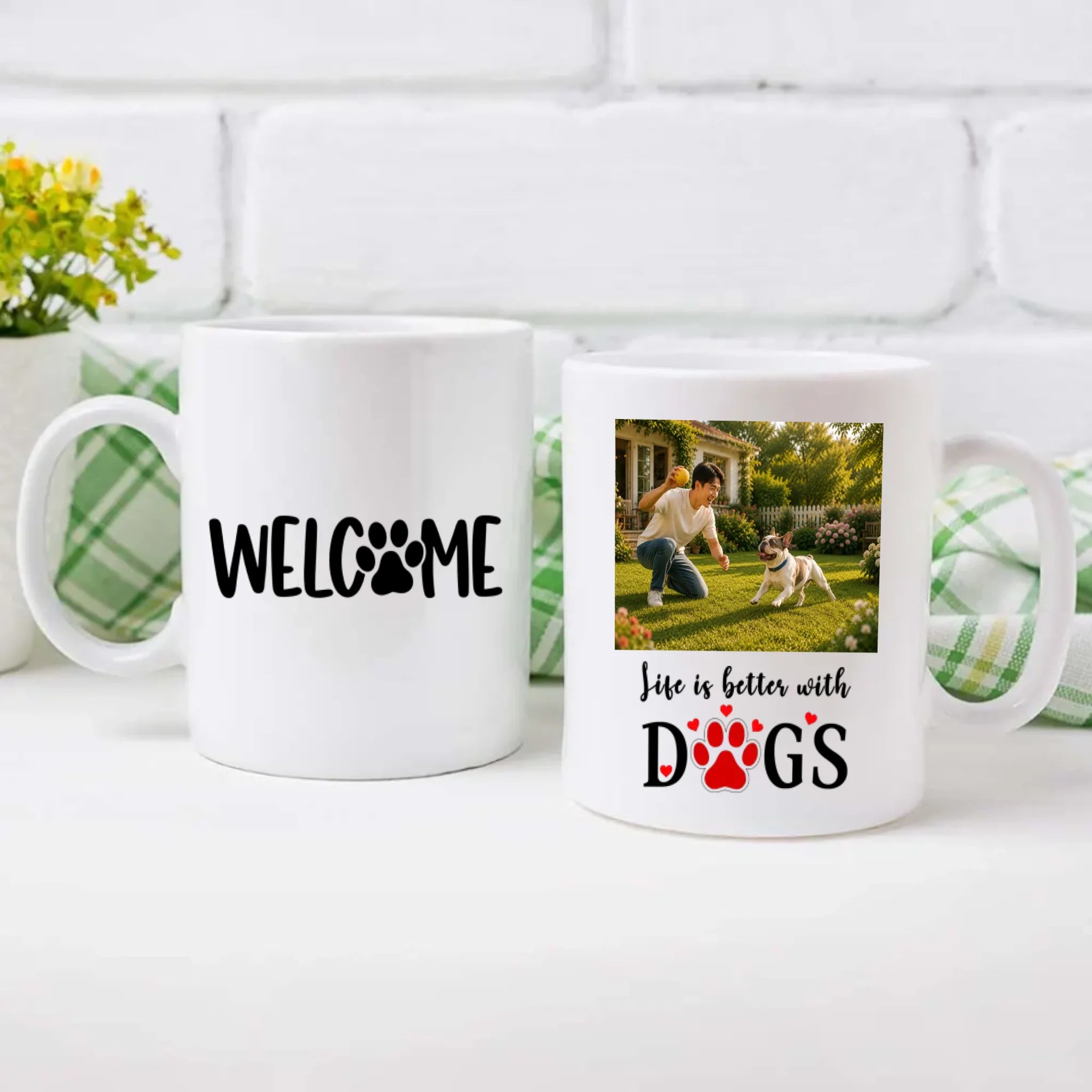 Custom Frenchie Photo Mug – Life Is Better With Dogs Cup