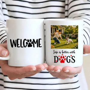 Custom Frenchie Photo Mug – Life Is Better With Dogs Cup
