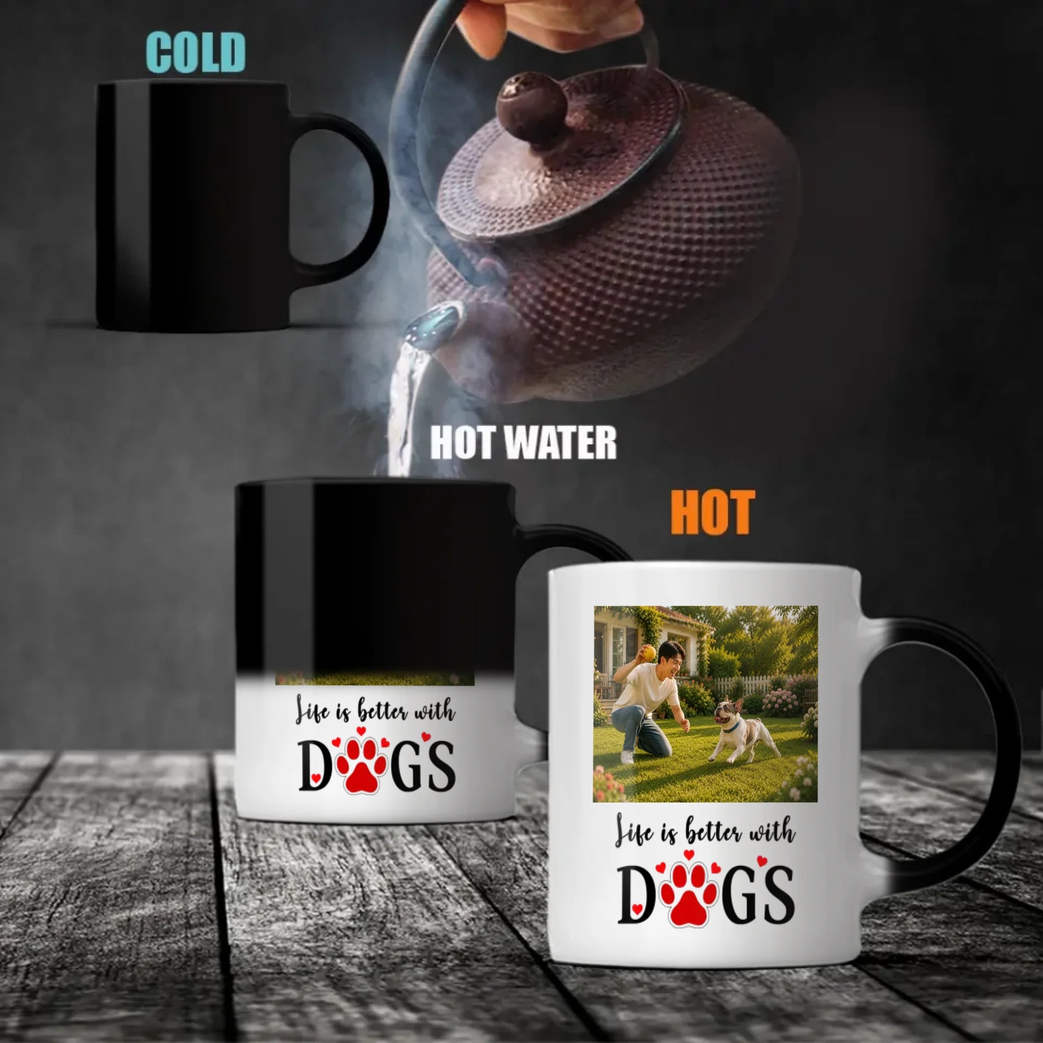 Custom Frenchie Photo Mug – Life Is Better With Dogs Cup