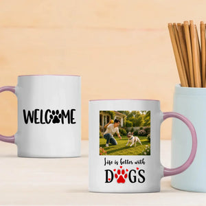 Custom Frenchie Photo Mug – Life Is Better With Dogs Cup