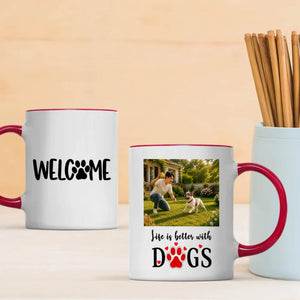 Custom Frenchie Photo Mug – Life Is Better With Dogs Cup