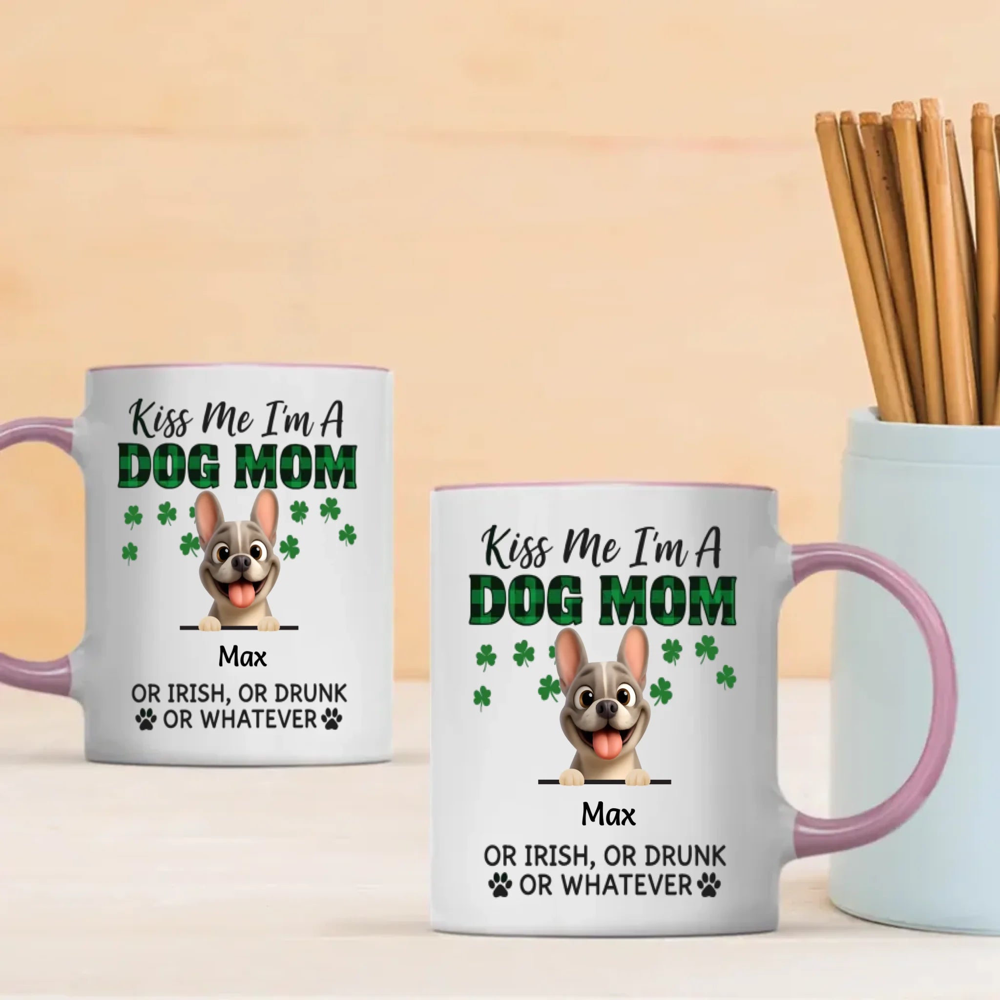Customized French Bulldog Mug – Or Irish Or Drunk Dog Mom Gift