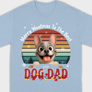 Custom Frenchie Basic Tee – Merry Woofmas To The Best Dog Dad Present