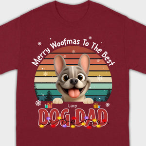 Custom Frenchie Basic Tee – Merry Woofmas To The Best Dog Dad Present