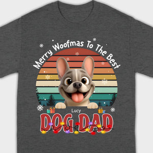 Custom Frenchie Basic Tee – Merry Woofmas To The Best Dog Dad Present