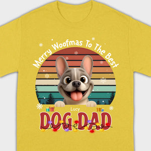 Custom Frenchie Basic Tee – Merry Woofmas To The Best Dog Dad Present